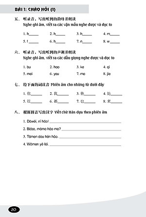 Bài Tập 301 Câu Đàm Thoại Tiếng Hoa - Luyện Thi HSK 1-2