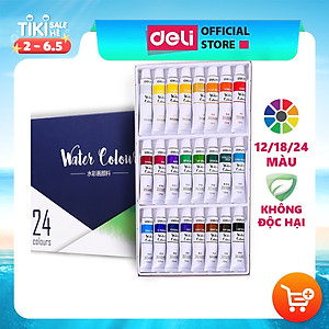 Màu Nước Dạng Tuýp Deli - 12 Màu/18 Màu/24 Màu - 73850 / 73851 / 73852