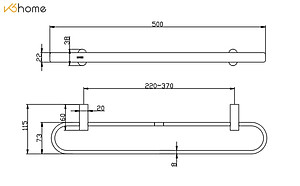 Thanh vắt khăn đôi phòng tắm 50cm dòng Alisa Moen - ACC2402