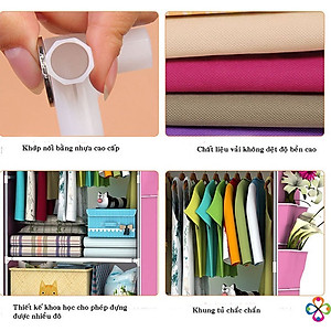 Tủ Vải Áo Quần Đa Năng- Tiết Kiệm Diện Tích- Khung Sắt Chắc Chắn Vải Chống Thấm- Hàng Chính Hãng MINIIN
