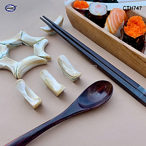 Combo 10 chiếc Gác đũa Thần Tài bằng ốc biển liền khối nhập khẩu từ New Zealand và Úc (CTH747) Nổi ánh xà cừ rất đẹp - mang lại bữa cơm ngon và tài lộc cho gia chủ 