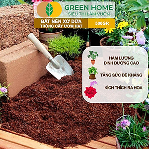 Đất Trồng Cây Greenhome, Viên Nén 500gr, Đã Qua Xử Lý, Bổ Sung Vi Sinh, Nở Gấp 5 Lần, Trồng Rau Hoa