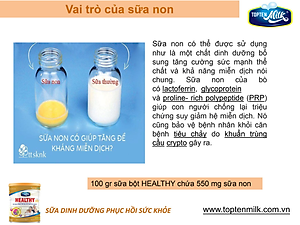 Sữa bột tăng cân,hổ trợ tiêu hóa healthy 800g topten milk
