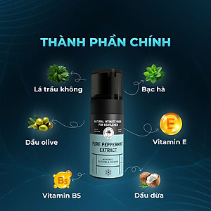 [Chai 100ml] Dung dịch vệ sinh nam hương bạc hà tươi mát - Shell Pure Peppermint Extract