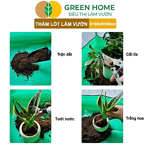 Thảm Lót Làm Vườn Greenhome, D100xR100cm, Trộn Đất, Thay Chậu, Trồng Cây Sạch Sẽ Chống Thấm Nước, Dễ Vệ Sinh, Gấp Gọn