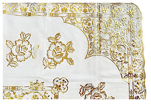 Khăn trải bàn PAULEE WLG-751 hoa văn nhũ vàng (152cm x 228cm)