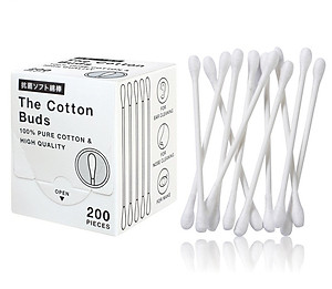 Combo hộp 200 tăm bông mềm kháng khuẩn Sanritsu + set 30 tăm chỉ nha khoa - nội địa Nhật Bản