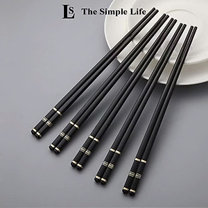 Combo 30 Đôi Đũa 3 Sọc Mạ Vàng Hình Cô Gái Nhật Bản Kháng Khuẩn Chịu Nhiệt - Hàng chính hãng