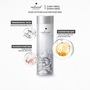 Serum dưỡng trắng da chống lão hóa tinh chất nhau thai cừu Sakura Placenta COQ10 serum xuất xứ Nhật Bản 40 viên