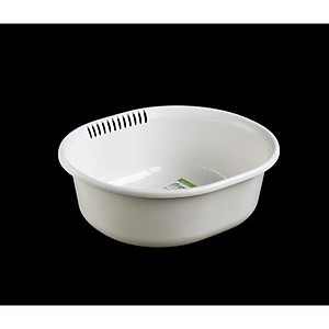 Thau nhựa trắng đựng đồ, rửa rau củ 5,3L - Hàng nội địa Nhật