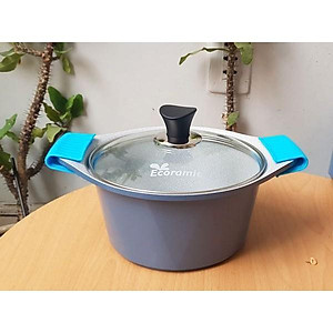 Bộ 4 Nồi Vân Đá Chống Dính Ecoramic Hàn Quốc Size 18-20-22-24cm Hàng chính hãng