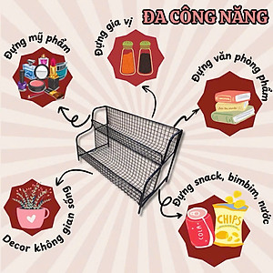 Kệ Để Bàn Bếp 2 Tầng Lưới Thép Sơn Tĩnh Điện Chống Rỉ, Kệ Mỹ Phẩm Trang Trí Tiện Lợi - HÀNG CHÍNH HÃNG MINIIN