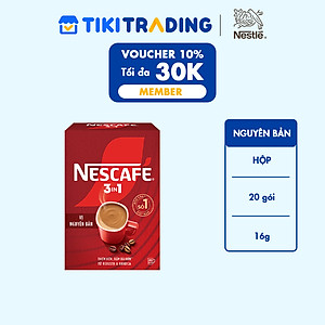 Cà phê hoà tan NESCAFÉ 3IN1 VỊ NGUYÊN BẢN - công thức cải tiến (hộp 20 gói x 16g )