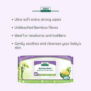 Khăn Giấy Ướt Bamboo Baby Wipes Aleva Naturals - 80 tờ