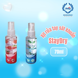 Xịt rửa tay sát khuẩn StayDry 70ml ( Hương Táo )