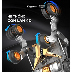 Ghế massage toàn thân Kagawa K6 Pro con lăn 4D, đa chức năng, tự động xoa bóp từ cổ, vai, gáy đến chân