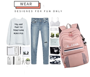 Balo nữ sinh đi học không thấm nước cao cấp phong cách hàn quốc 15.6"