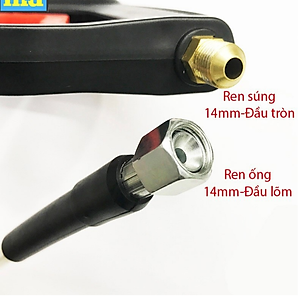 Vòi phun xịtrửa xe áp lực cao DTS1 Ren ngoài 14mm (Đầu bằng) - Dụng Cụ Đa Năng - 206660 - đen