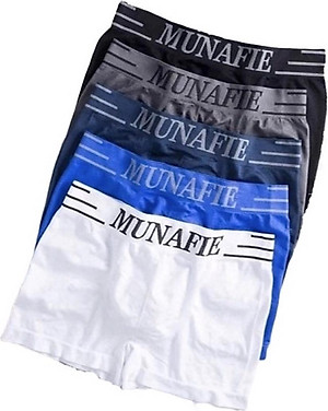[Co giãn-Mềm mại-Thông thoáng] Combo 05 quần lót đùi nam boxer Nhật MUNAFIE kháng khuẩn có túi ZIP sang trọng