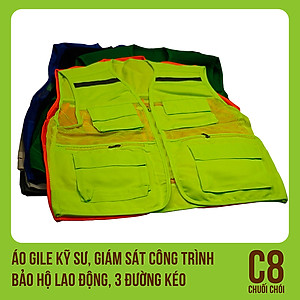 Áo Gile Kỹ Sư, Giám Sát Công Trình, Bảo Hộ Lao Động, 3 Đường Kéo - Mã C8 (Chuối Chối) 