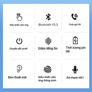 Tai Nghe Bluetooth FIRO Fi5 Pro2 - Tai Nghe Không Dây FIRO Công Nghệ Bluetooth V5.3 - Kháng Nước IPX5 - Điều Khiển Cảm Ứng Thông Minh - Âm Bass Cực Hay - Chống Ồn Cực Tốt - Tai Nghe FIRO Fi5 Pro2 Tương Thích Với Tất Cả Dòng Máy - Hàng Chính Hãng