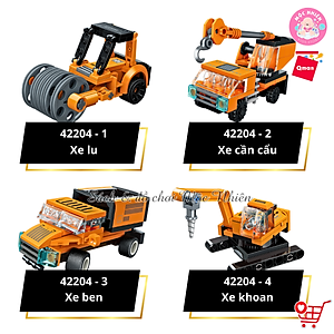 Đồ Chơi Xếp Hình Lắp Ráp 8 in 1 Qman 42204 - Xe Xây Dựng Xe Vận Tải Hạng Nặng (463 mảnh ghép) - Dành cho bé từ 6 tuổi