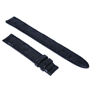Dây đồng hồ Huy Hoàng da đà điểu da bụng size 12,14 màu đen HT8453