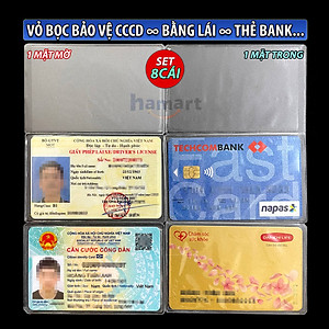 SET 2 Vỏ Bọc Thẻ Căn Cước Công Dân PVC Bán Trong Suốt Đựng CCCD Bằng Lái Xe Thẻ Ngân Hàng Card ATM