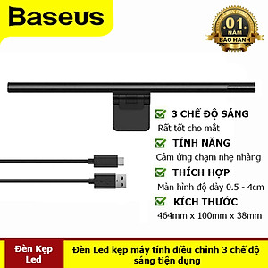 Đèn Led Máy Tính - Đèn LED Gắn Máy Tính Baseus Chiếu Sáng Rộng Ánh Sáng Đều Thiết Kế Sang Trọng