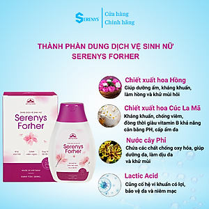 Dung dịch vệ sinh nữ Serenys Foher 200ml giúp khử mùi hôi, giảm viên ngứa, cân bằng độ ẩm, độ Ph