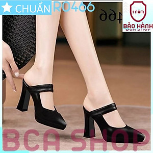 Giày cao gót nữ 8p RO466 ROSATA tại BCASHOP bít mũi, hở gót, gót trụ cùng màu thân - màu đen