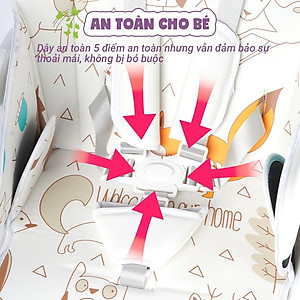 Ghế ngồi ăn dặm điều chỉnh độ cao, điều chỉnh ngả lưng có bánh xe Mastela 1015 cho bé 6 tháng đến 5 tuổi chuẩn ASTM Mỹ - tặng áo yếm ăn dặm chống nước