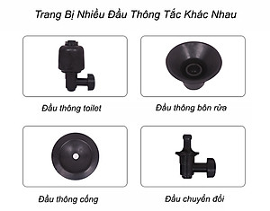 Dụng cụ thông tắc bồn cầu, cống bằng khi nén áp lực siêu mạnh
