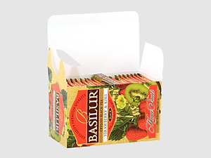 Trà đen Ceylon Basilur vị Dâu Tây & Kiwi – túi lọc 50g