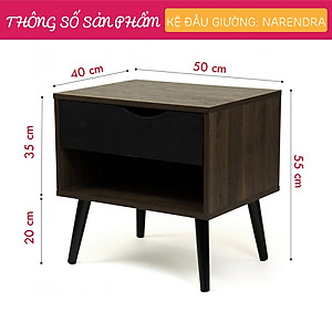 Kệ Đầu Giường Nhỏ Gọn Thiết Kế Đa Năng SMLIFE Narendra