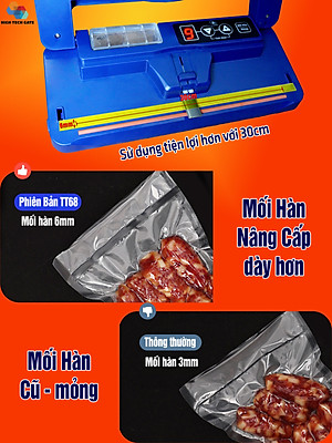 Máy Hút Chân Không Thực Phẩm TT68 Không Kén Túi, Ép Chân Không Khô và Ướt, Hàng Chính Hãng