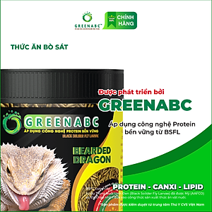 Thức ăn bò sát Rồng Úc GREENABC - Bearded Dragon – Hàm lượng protein 44.9% giúp tăng trưởng nhanh, lên màu đẹp, phát triển toàn diện – Hộp 68g