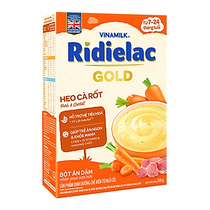 Bột Ăn Dặm Vinamilk Ridielac Gold Heo Cà Rốt (200g / Hộp Giấy)