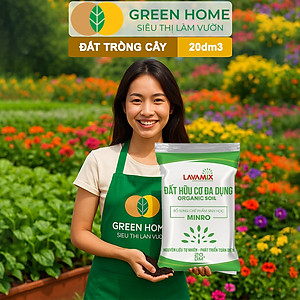 Đất Trồng Cây GreenHome, Lavamix, Bao 20dm3 (10kg), Đầy Đủ Dinh Dưỡng, Dễ Sử Dụng, Chuyên Trồng Rau