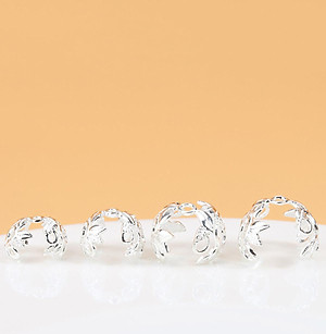 Combo charm bạc hoa ôm hạt xỏ ngang - Ngọc Quý Gemstones