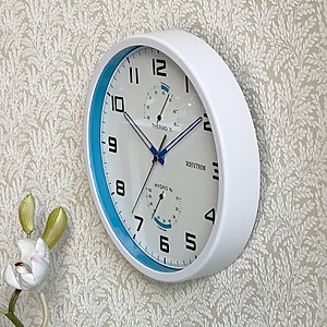 Đồng hồ treo tường Nhật Bản Rhythm CFG722NR03 – Kt 26.5 x 4.2cm, 760g Vỏ nhựa, Dùng PIN