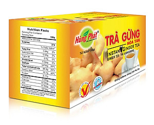 Trà Gừng Hòa Tan Hỗ Trợ Giảm Chóng Mặt Buồn Nôn Làm Ấm Cơ Thể Hộp 10 gói - Thương Hiệu Hùng Phát