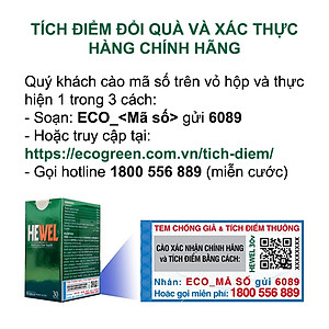 [Hộp 30v] Viên Uống Bổ Gan Hewel Ecogreen Giải Độc Gan Mát Gan, Hỗ Trợ Tiêu Hóa