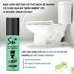 Xịt khử khuẩn bệ ngồi bồn cầu Su Star, Khử 99,99% vi khuẩn, ngăn ngừa lây nhiễm bệnh do dùng chung toilet 50ml