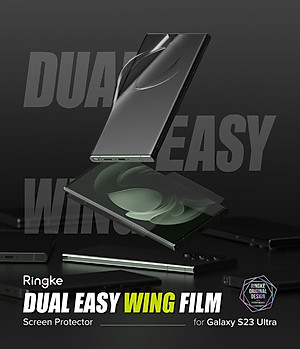 Dán màn hình dành cho Samsung Galaxy S23 Ultra Ringke Dual Easy Film Wing (Hộp 2 miếng) - Hàng Chính Hãng