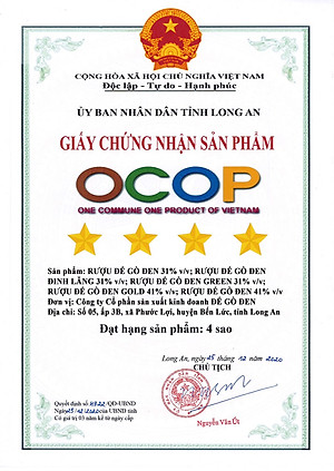 Rượu nếp lứt Đế Gò Đen truyền thống 31% chưng cất thủ công 500ml - kèm hộp và ly [HACCP- OCOP 4 sao]