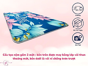 Nệm Cao Su Trải Sàn 3 Lớp Eron Êm Ái Và Thoáng Mát Dày 3cm Đủ Size Giao Màu Ngẫu Nhiên - Tặng Kèm Drap Nệm