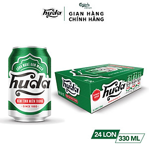 Thùng 24 lon Bia Lager Huda (330ml/lon) - Độ cồn 4.7%