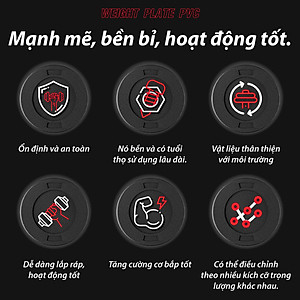 BG Bánh Tạ Nhựa 1.25kg - 20KG Đặc Ruột  - Sẵn Kho Giao Liền - Tạ Miếng Nhựa