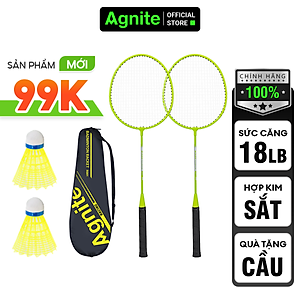 [RẺ NHẤT MALL] Bộ 2 vợt cầu lông giá rẻ chính hãng Agnite, bền, nhẹ, tặng kèm túi vợt và quả cầu lông - ER301/ER302